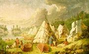 Paul Kane Indian encampment on Lake Huron oil